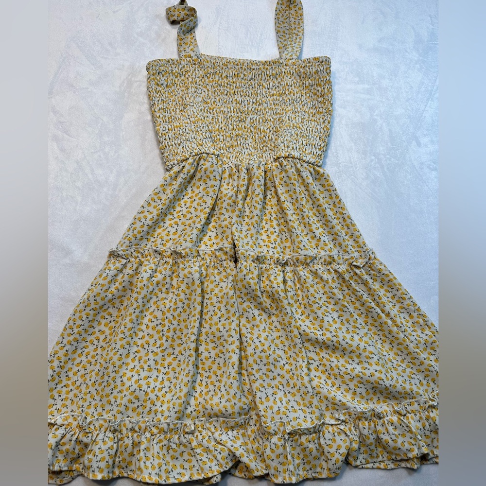 Sienna Sky Flower Midi‎ Dress White Yellow Size S - Picture 2 of 6